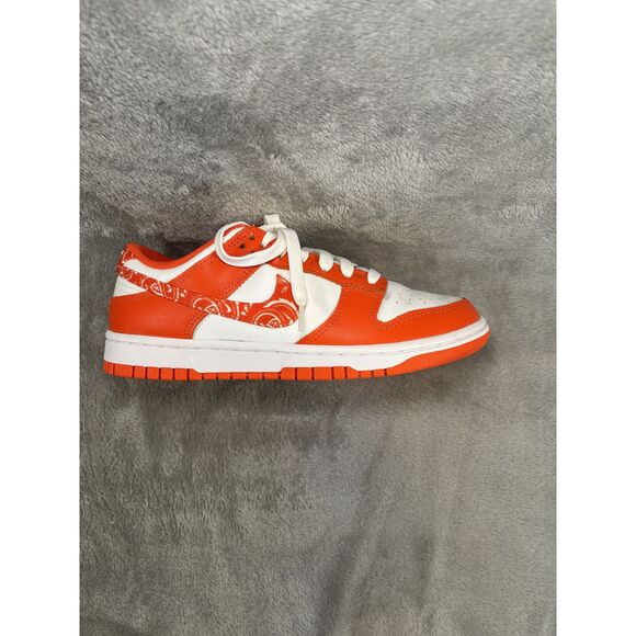 Nike Dunk Low Orange Paisley Color Block Sneakers Size 8W Retro Basketball 80s - Picture 7 of 11
